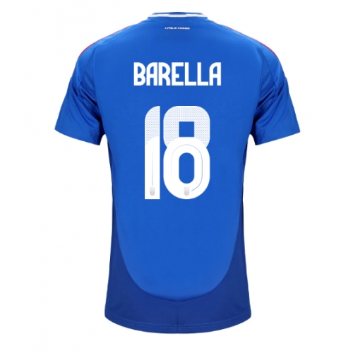 Italia Nicolo Barella #18 Maglia Gara Casa Repliche Europei 2024 Italia Nicolo Barella #18 Maglia Gara Casa Repliche Europei 2024